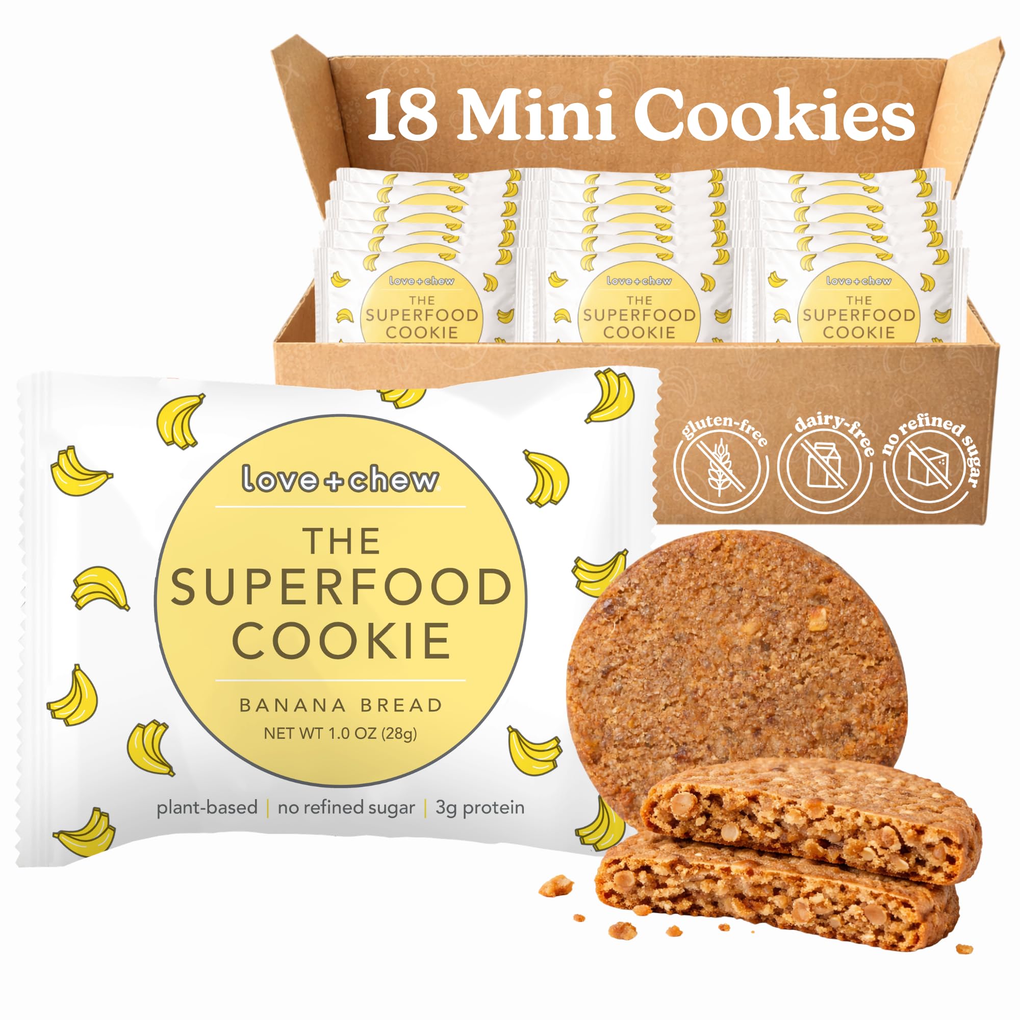 Amazon.com: Love + Chew Mini Vegan Cookies, Gluten Free, 3g Plant